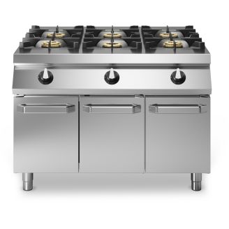Modular Roc 1100 gaskooktafel 6-pits met deuren R110/120PCG/P