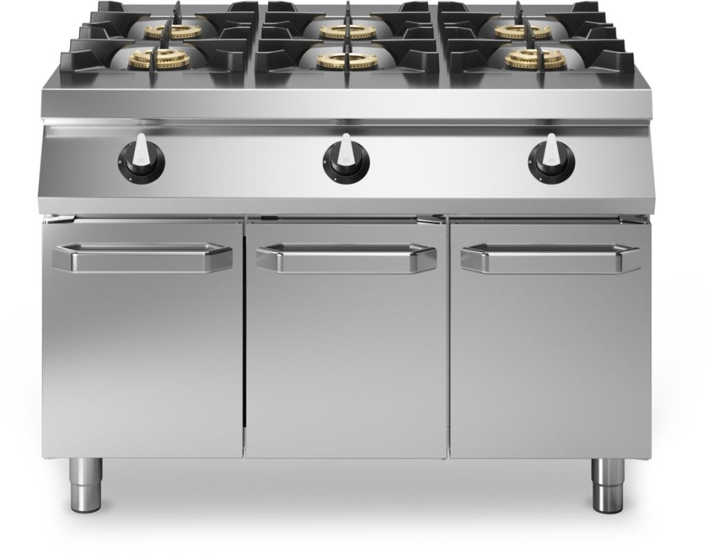Modular Roc 1100 gaskooktafel 6-pits met deuren R110/120PCG/P