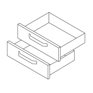 Modular 2x lade 22,5 cm hoog voor 80 cm kabinet