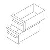 Modular 2x lade 22,5 cm hoog voor 40 cm kabinet