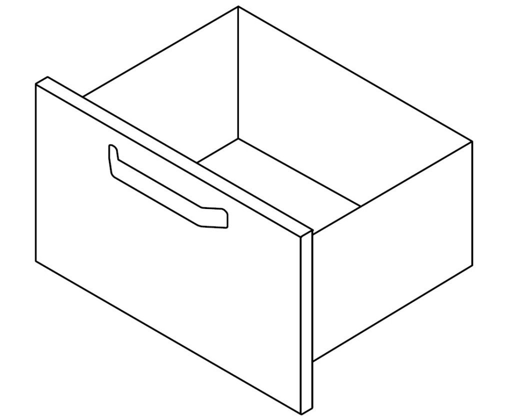 Modular lade 46 cm hoog voor 80 cm kabinet