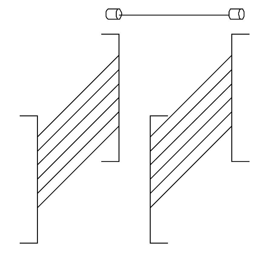 Modular set geleiders voor 6x GN 1/1 - voor 40 cm kabinet