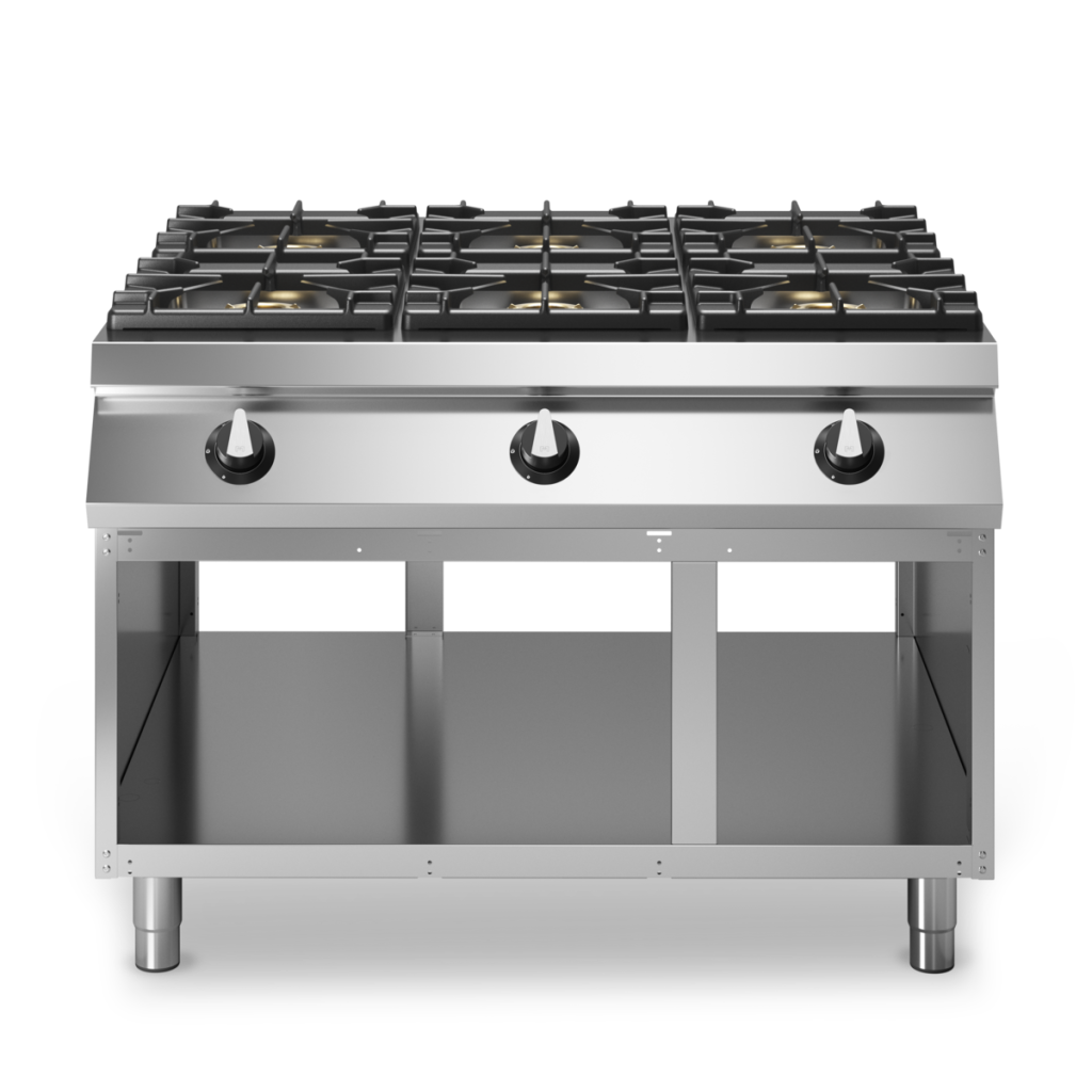 Modular Roc 1100 gaskooktafel 6-pits emaille open R110/120PCGB/A