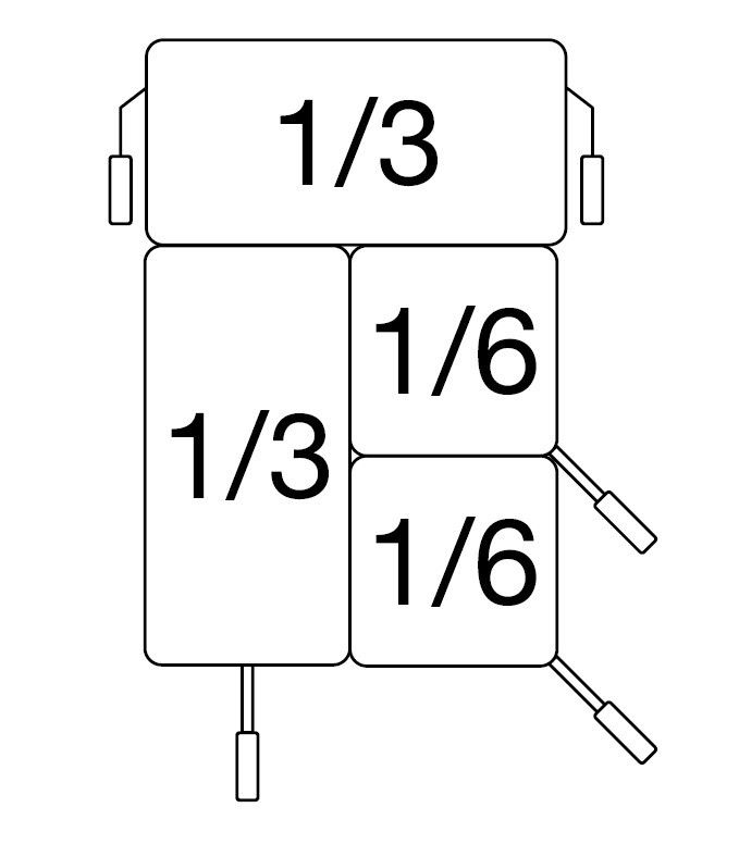 Modular pasta-kookmanden set 2x 1/3 GN 2x 1/6 GN