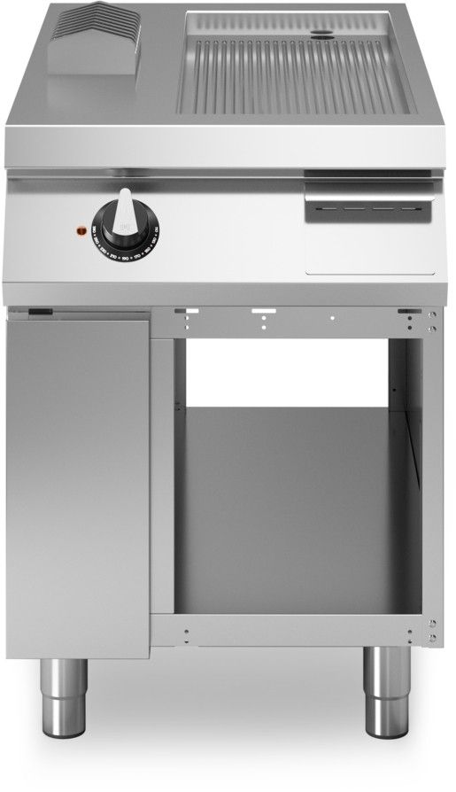 Modular Roc 1100 600 mm elektrische bakplaat geribbeld chroom open