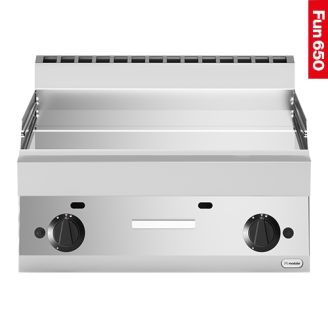 Modular Fun 650 700 mm gas bakplaat glad chroom aardgas